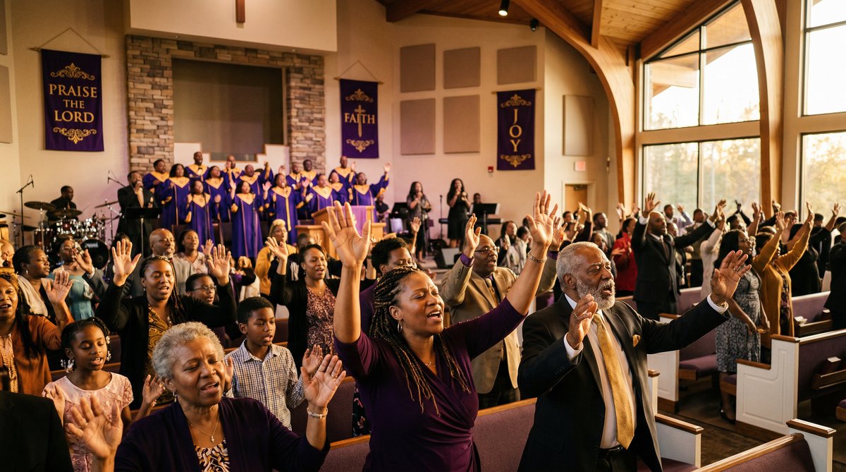 Promised Land CDC congregation in praise and worship